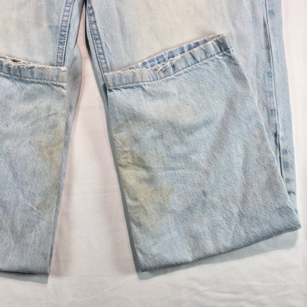 Bershka Carpenter Jeans Mens 30‎ Light Wash Denim Straight Leg Utility Pants - Picture 3 of 16